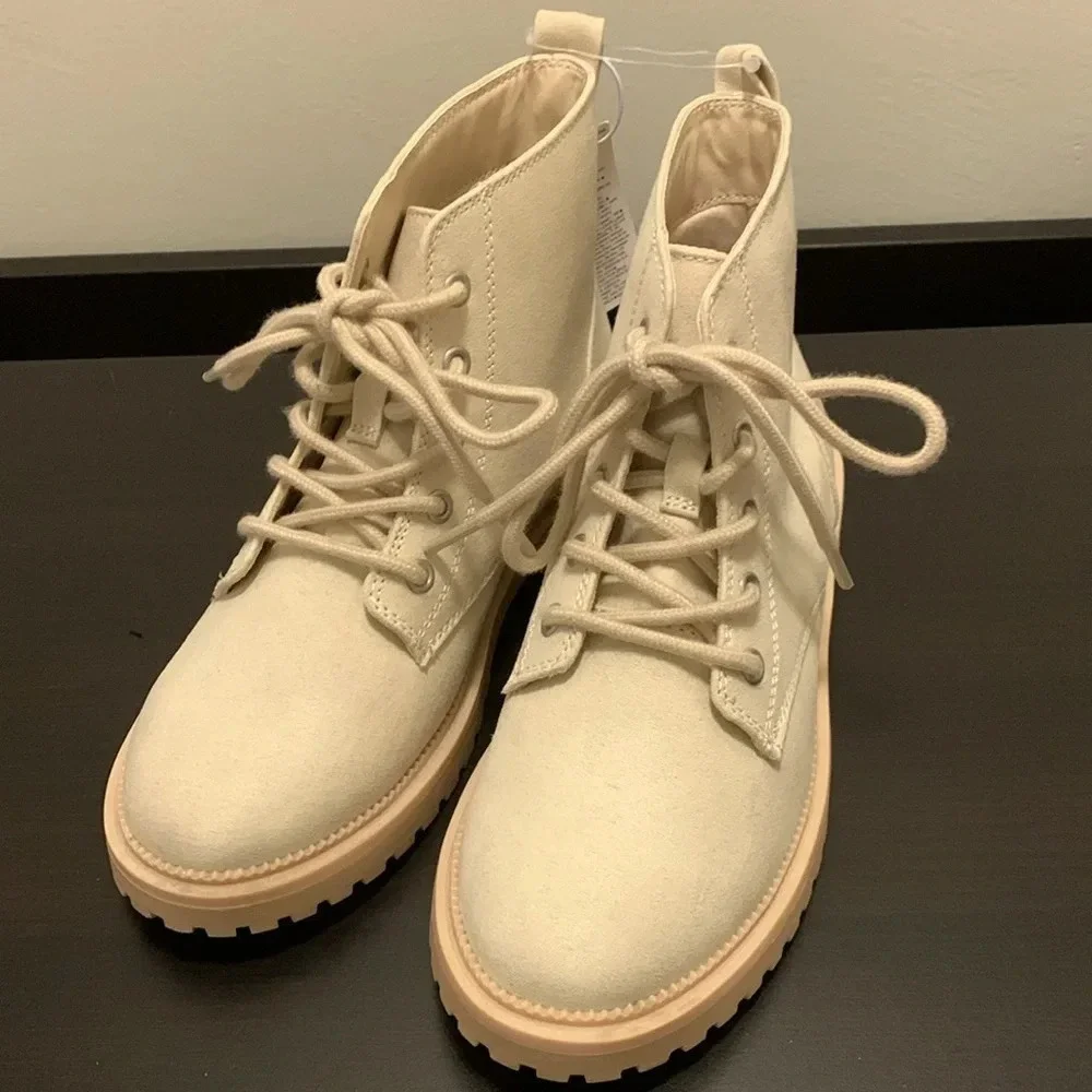 OLD NAVY Faux Suede Lace-Up Boots for Girls in Quinoa‎